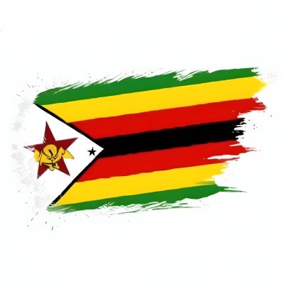 Zimbabwean Flag With A Star Symbol Painted In The National Colors Of Green Yellow And Red 1 125c