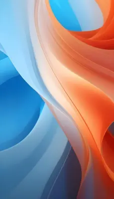 Smooth Flowing Abstract Shapes In Shades Of Blue And Orange Creating A Dynamic And Vibrant Composition With A Sense Of Movement 5 0cdd