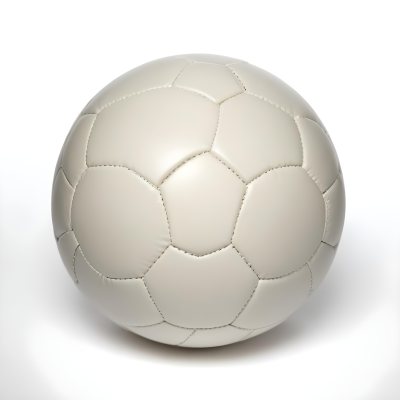 White Soccer Ball With Black Seams On A White Background Studio Shot High Resolution Perfect Lighting No Shadows 13 20a9