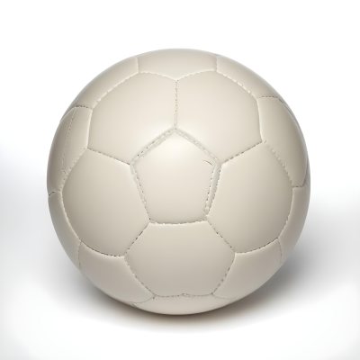 White Soccer Ball With Black Seams On A White Background Studio Shot High Resolution Perfect Lighting No Shadows 3 A643