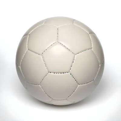 White Soccer Ball With Black Seams On A White Background Studio Shot High Resolution Perfect Lighting No Shadows 5 5563