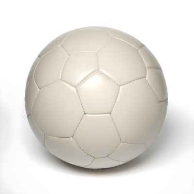 White Soccer Ball With Black Seams On A White Background Studio Shot High Resolution Perfect Lighting No Shadows 8 B535