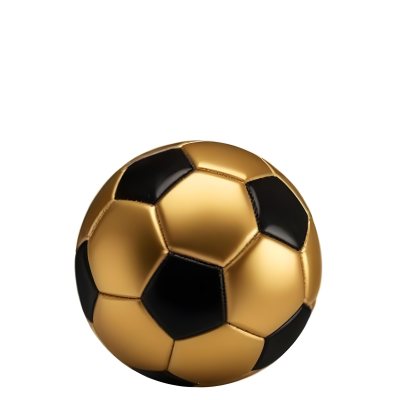 White Soccer Ball With Golden Pentagons Shiny Studio Shot Centered Isolated On White Background 13 73dd