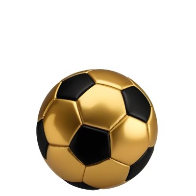 White Soccer Ball With Golden Pentagons Shiny Studio Shot Centered Isolated On White Background 14 8811