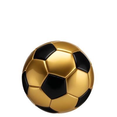 White Soccer Ball With Golden Pentagons Shiny Studio Shot Centered Isolated On White Background 15 A8a1