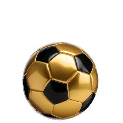 White Soccer Ball With Golden Pentagons Shiny Studio Shot Centered Isolated On White Background 18 749d