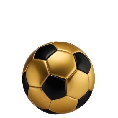 White Soccer Ball With Golden Pentagons Shiny Studio Shot Centered Isolated On White Background 19 1ee3