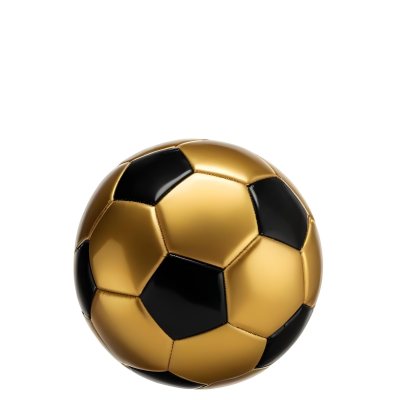 White Soccer Ball With Golden Pentagons Shiny Studio Shot Centered Isolated On White Background 2 D6b3