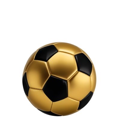 White Soccer Ball With Golden Pentagons Shiny Studio Shot Centered Isolated On White Background 4 3116