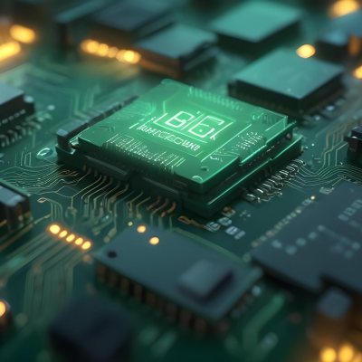 3d Model A Close Up Of A Green Computer Chip With The Word Bicism Written On It Circuit Board With Glowing Elements Bokeh Lights In The Background Figure Octane Render Volumetric Highly Detailed Videogame Aesthet 17 D526