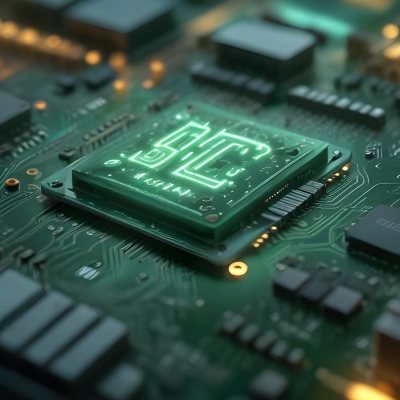 3d Model A Close Up Of A Green Computer Chip With The Word Bicism Written On It Circuit Board With Glowing Elements Bokeh Lights In The Background Figure Octane Render Volumetric Highly Detailed Videogame Aesthet 18 6be1