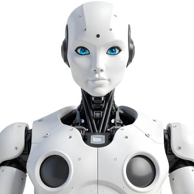 A White Humanoid Robot With Blue Eyes Metallic Details And A Sleek Design Isolated On A White Background 21 F30c