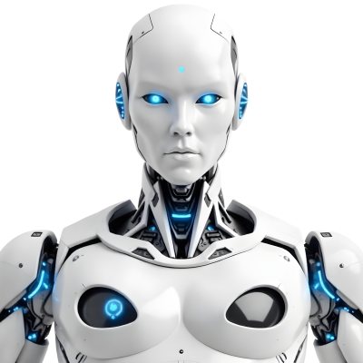 A White Humanoid Robot With Blue Eyes Metallic Details And A Sleek Design Isolated On A White Background 23 F22a