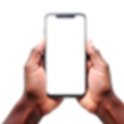 Dark Skinned Hands Holding A Smartphone With A Blank White Screen One Finger Is Holding The Screen Isolated On A White Background 14 61f8