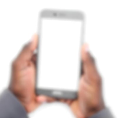 Dark Skinned Hands Holding A Smartphone With A Blank White Screen One Finger Is Holding The Screen Isolated On A White Background 4 6db4