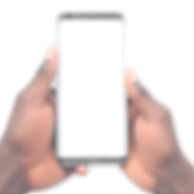Dark Skinned Hands Holding A Smartphone With A Blank White Screen One Finger Is Holding The Screen Isolated On A White Background 5 35ca