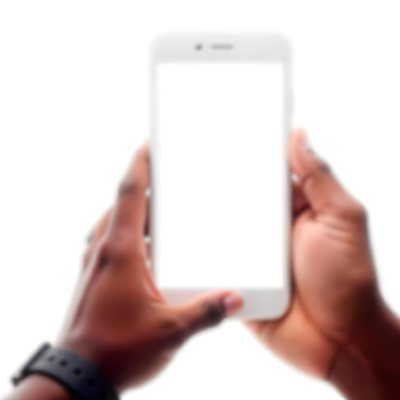 Dark Skinned Hands Holding A Smartphone With A Blank White Screen One Finger Is Holding The Screen Isolated On A White Background 8 1c6c
