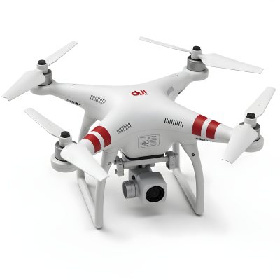 Red Dji Phantom Drone With White Stripes Camera Attached On A White Background 19 49a8