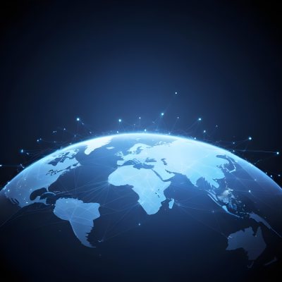 World Map With Interconnected Dots And Lines Representing Global Network Communication And Technology Set Against A Dark Blue Background Modern And Futuristic Design 27 0eb3