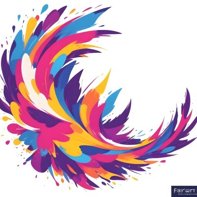 A Colorful Bird With Vibrant Feathers In Shades Of Purple Pink Orange And Yellow The Bird Has A Simple Stylized Design With Abstract Patterns And Shapes Forming Its Plumage The Background Is Plain White 69 F6da