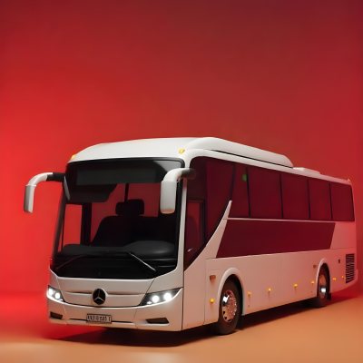 A White Mercedes Benz Tourismo Bus