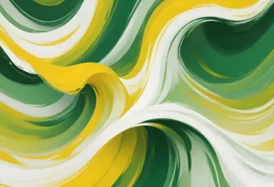 Watercolor Painting Flowing Abstract Waves Of Yellow Green And White Colors Creating A Dynamic And Vibrant Composition Creative Detailed Brush Stroke Minimal Spalsh 42 Cd99