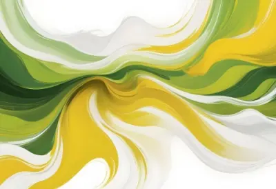 Watercolor Painting Flowing Abstract Waves Of Yellow Green And White Colors Creating A Dynamic And Vibrant Composition Creative Detailed Brush Stroke Minimal Spalsh 54 C6ba
